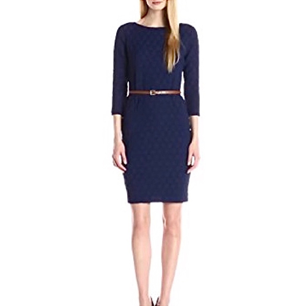 Sharango - W12 Navy Blue 3/4 Sleeve Midi Dress with pockets. Great Condition